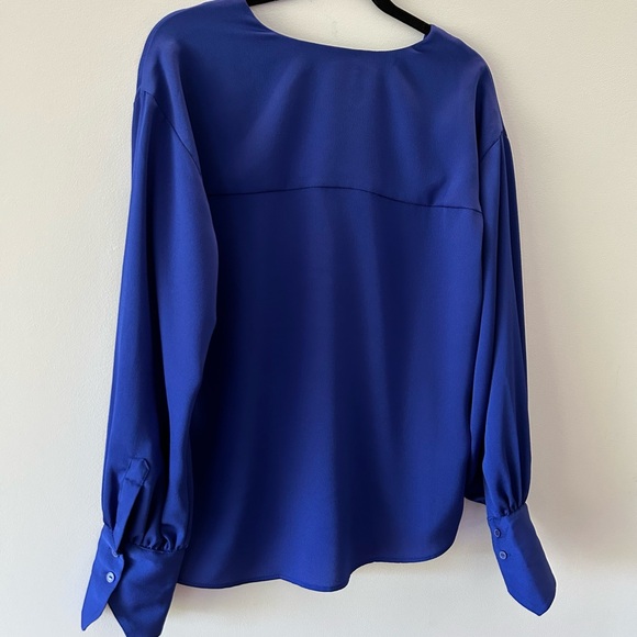 MNG  Long Sleeves | Dark Royal Blue Blouse (size S) - Picture 2 of 8